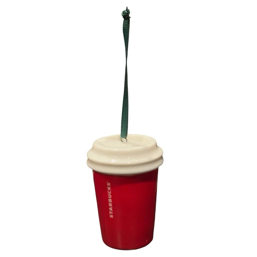 Starbucks 2015 Holiday Christmas Tree‎ Red Ceramic Ornament